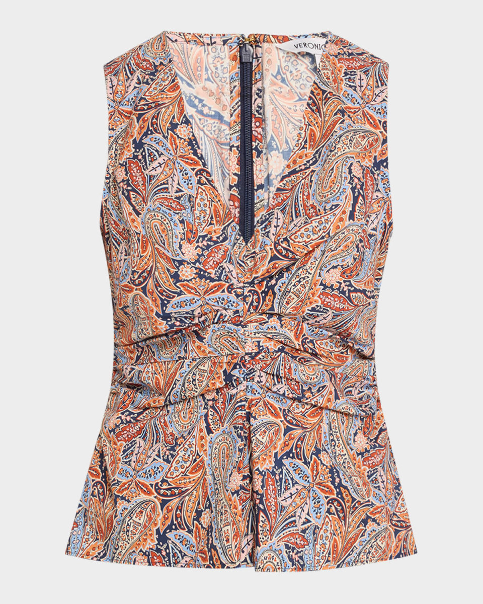 Aiden Sleeveless Paisley Top